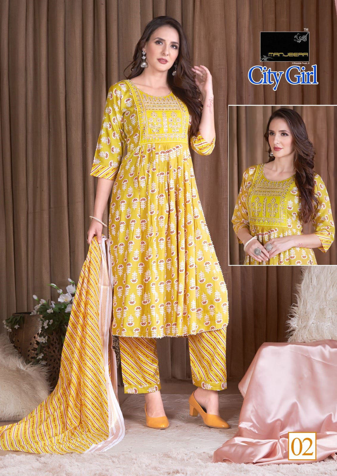 City Girl By Manjeera Nyra Cut Readymade Suits Catalog
